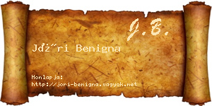 Jóri Benigna névjegykártya